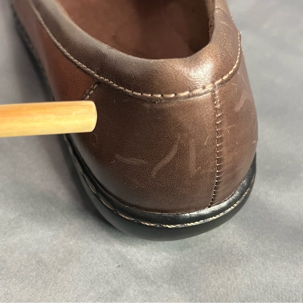 Clarks Ashland Bubble Loafers Slip On Comfort Brown Leather Women 6W Wide Petite - Picture 11 of 13